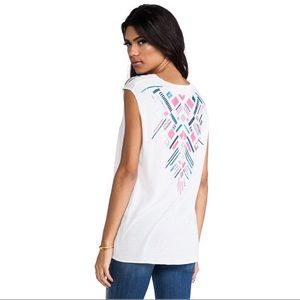 Chaser Inca Sequined Embellished Boxy Sleeveless Top in White